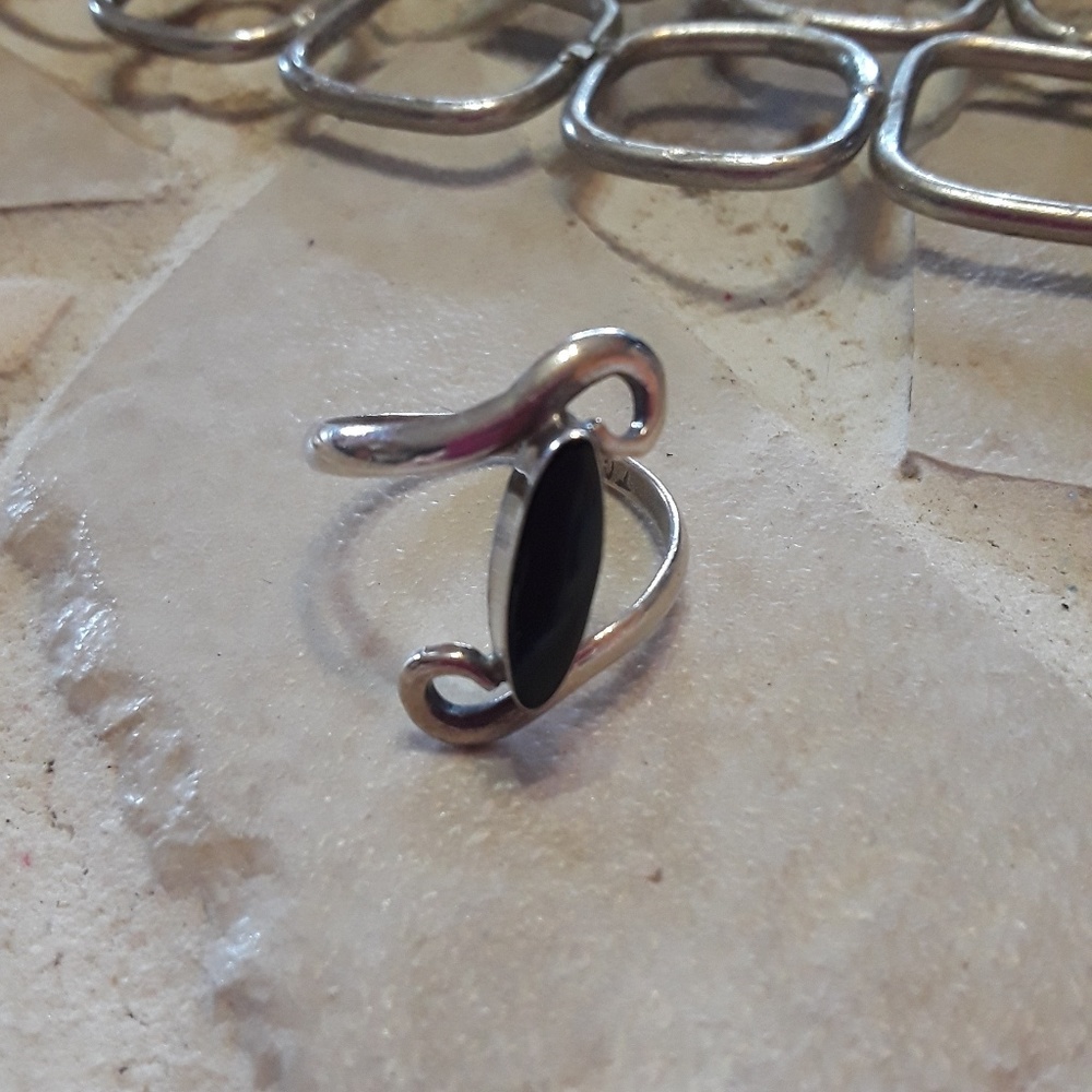 Beautiful Sterling and Black Onyx Ring